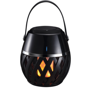 ULD-R201 LED-FLAME BLACK Светодиодный светильник с bluetooth колонкой 75db. Эффект пламени. 1800mAh