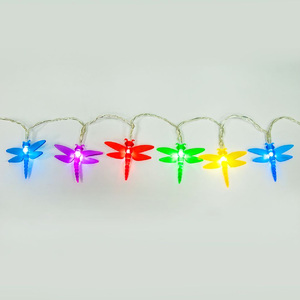 Гирлянда, 10 LED, Стрекозы цветные, длина: 1,2м, батарейки 2*АА