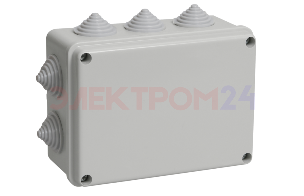 Коробка распаячная КМ41241 для открытой проводки безгалогенная (HF) 150х110х70мм IP44 10 гермовводов Коробка распаячная КМ41241 для открытой проводки безгалогенная (HF) 150х110х70мм IP44 10 гермовводов
