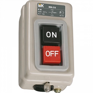 Выключатель кнопочный ВКИ-216  10А IP40 230/400В IEK