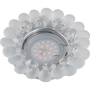 DLS-P120 GU5.3 CHROME/CLEAR Светильник декоративный встраиваемый ТМ "Fametto", серия "Peonia". Без л