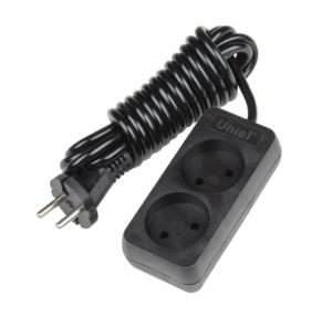 S-CU2-3 BLACK Удлинитель серии Ultra, шнур 3м., 2 гнезда, 10A, б/з. Черный