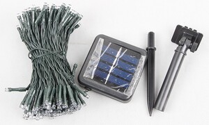 Гирлянда с/д "White" на солнечной батарее (белый), 6В, 50Led, 7м, IP65