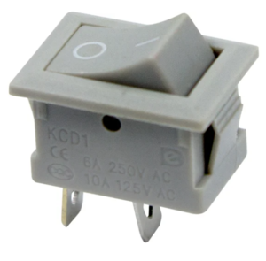 Выключатель клавишный 250V 6А (2с) ON-OFF серый Mini (RWB-201, SC-768) Rexant