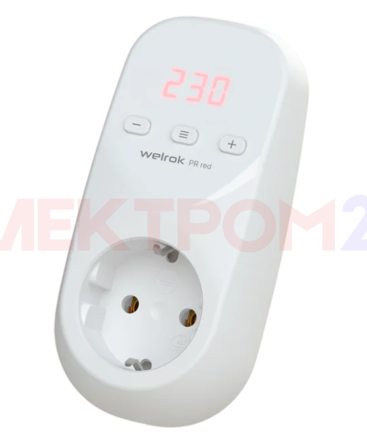 Реле напряжения в розетку Welrok PR red Реле напряжения в розетку Welrok PR red