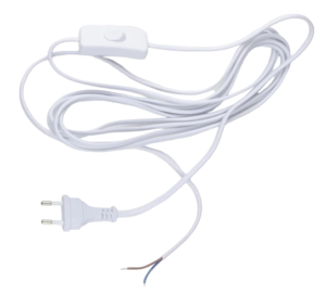 UCX-C12/01A-450 WHITE Сетевой шнур с вилкой и выключателем. 1А, 250Вт, 4,5м. Белый. ТМ Uniel,