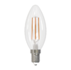 LED-C35-5.5W-3000K-E14-CL-SLF Лампа светодиодная. Форма свеча. прозрачная. Теплый белый свет 3000K. 