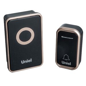 UDB-094W-R1T1-38S-BL-GL Звонок электронный. 220В. Радиус действия 150 м. Черный с золотистым. ТМ Uni