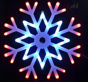 ULD-H4040-048/DTA RGB IP20 SNOWFLAKE Фигура светодиодная «Снежинка», 40х40см  RGB свет. Провод прозр