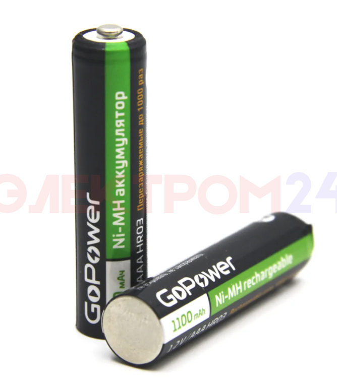 Аккумулятор GoPower HR03 AAA BL2 Ni-MH 1100mAh 2шт. Аккумулятор GoPower HR03 AAA BL2 Ni-MH 1100mAh 2шт.