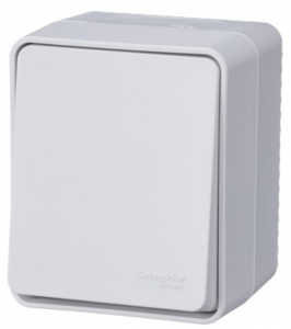 AtlasDesign PROFI IP54 О/У 1-клавишный ПЕРЕКЛЮЧАТЕЛЬ 10 АХ, БЕЛЫЙ