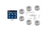 ULM-R04-1W*6/NW IP33 SILVER 6 с/д св-ов с адаптером . Пластик, цвет серебро. Цвет свеч. белый