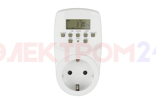 UST-E20 WHITE Таймер электронный с розеткой, 220В. 24ч. 1600Вт. Энергонезависимая память. ТМ Uniel UST-E20 WHITE Таймер электронный с розеткой, 220В. 24ч. 1600Вт. Энергонезависимая память. ТМ Uniel