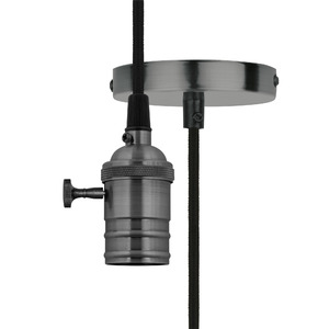 DLC-V-S24K/E27 TS/1M/BL PEARL BLACK Патрон декоративный, серия «Vintage», (1м) черный жемчуг. Uniel