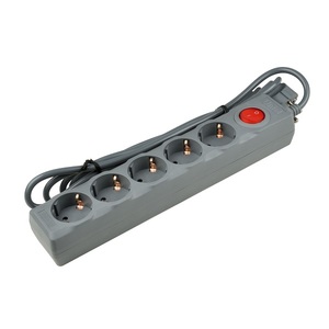S-GSU5-3 GREY Cетевой фильтр серии Universal, 3м (Пвс 3*0,75), 5 гнезд, с/з. 10А.  TM Uniel.