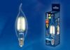 LED-CW35-6W/WW/E14/CL PLS02WH Лампа светодиодная. Форма "свеча на ветру", прозрачная.