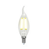 LED-CW35-6W/WW/E14/CL PLS02WH Лампа светодиодная. Форма "свеча на ветру", прозрачная.