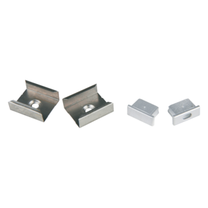 UFE-N12 SILVER A POLYBAG Набор для алюминиевого профиля. Крепежные скобы (4 шт, сталь), заглушки 4шт