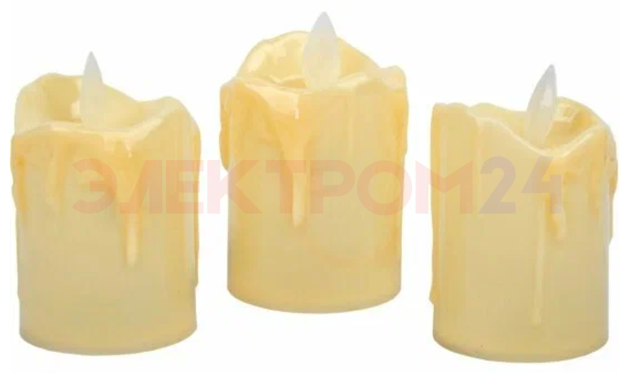 ULD-F062 WW CANDLE SET3 Фигура светодиодная «Свеча» на батарейках LR44 (в/к), в составе набора из 3 ULD-F062 WW CANDLE SET3 Фигура светодиодная «Свеча» на батарейках LR44 (в/к), в составе набора из 3
