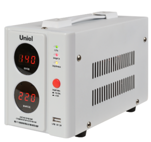 RS-1 1000W-RX-U WHITE REF Стабилизатор напряжения для холодильников. 1000ВА. USB разъем. TM Uniel