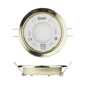GX53/H2 GOLD 10 PROM Светильник ультратонкий встраиваемый. Корпус золото. TM Uniel