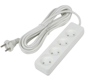 S-CU4-5 WHITE Удлинитель серии Ultra. шнур 5м.. 4 гнезда. 10A. б-з. Белый. TM Uniel