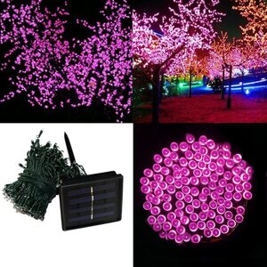Гирлянда с/д "Pink" на солнечной батарее (розовый) 6В, 200Led, 22м, IP65