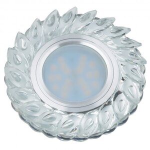 DLS-L128 GU5.3 CHROME/CLEAR Светильник светодиодая подсветка 3Вт. Металл/стекло. Хром/матовый+белый.