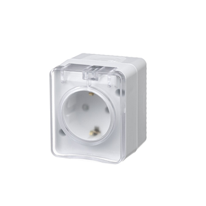 AtlasDesign PROFI IP54 O/У РОЗЕТКА с заземлением со шторками 16А 250B, БЕЛЫЙ
