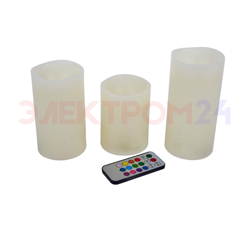 ULD-F052 RGB RC CANDLE SET3 Фигура светодиодная «Свеча» на батарейках 2АА (не в/к), в составе набора ULD-F052 RGB RC CANDLE SET3 Фигура светодиодная «Свеча» на батарейках 2АА (не в/к), в составе набора
