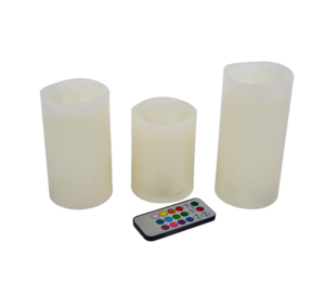 ULD-F052 RGB RC CANDLE SET3 Фигура светодиодная «Свеча» на батарейках 2АА (не в/к), в составе набора