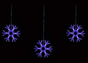 ULD-E1503-072/DTA BLUE IP20 SNOWFLAKES-3 Занавес фигурный, 1,5х0,3м.. Синий свет. Провод прозрачный.