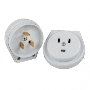 Разъем РШ-ВШ 32А 250В 2P+PE (СУ) пластиковый бел. EKF PROxima