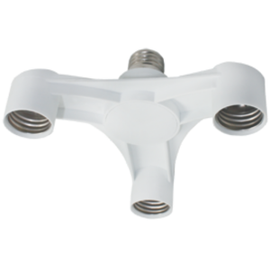 Ecola переходник с цоколя E27 на 3хE27 Широкий Белый 