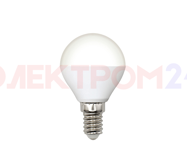 LED-G45-5W/4000K/E14/FR/SLS Лампа светодиодная. Форма "шар", матовая. Белый свет (4000K). ТМ Volpe, LED-G45-5W/4000K/E14/FR/SLS Лампа светодиодная. Форма "шар", матовая. Белый свет (4000K). ТМ Volpe,