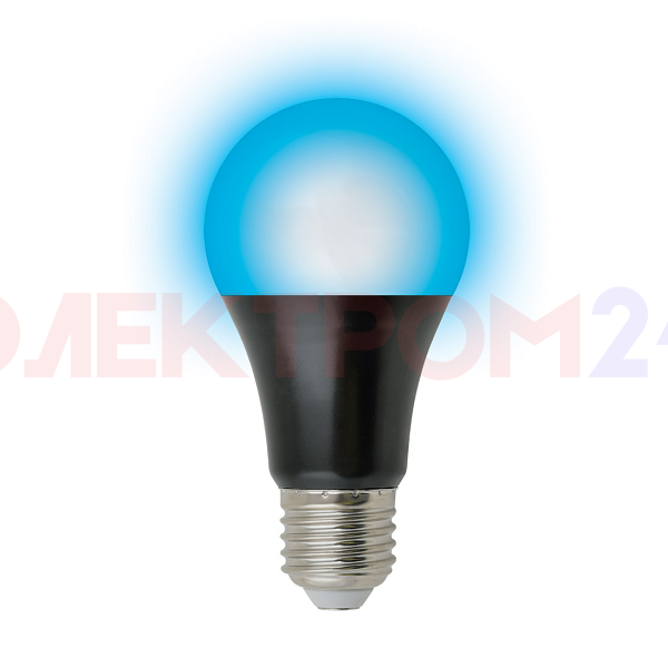 LED-A60-9W/UVAD/E27/FR PLZ07BK Лампа светодиодная ультрафиолетовая для дискотек . Спектр UVA 410нм. LED-A60-9W/UVAD/E27/FR PLZ07BK Лампа светодиодная ультрафиолетовая для дискотек . Спектр UVA 410нм.