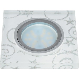 DLS-P203 GU5.3 CHROME/WHITE Светильник декоративный встраиваемый, серия Peonia. Квадратный. Без ламп