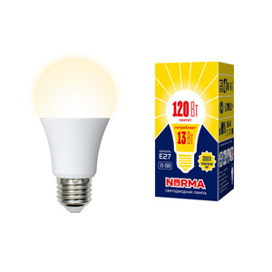 LED-A60-13W/WW/E27/FR/NR Лампа светодиодная. Форма "A", матовая. Серия Norma. Теплый белый (3000K)